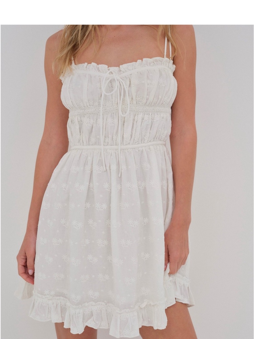 For Love & Lemons Edie Eyelet Slip Dress | White | (M) | NWT - Picture 4 of 5